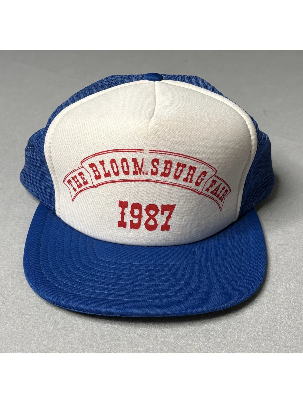 Vintage 1987 Bloomsburg Fair Blue Trucker Hat